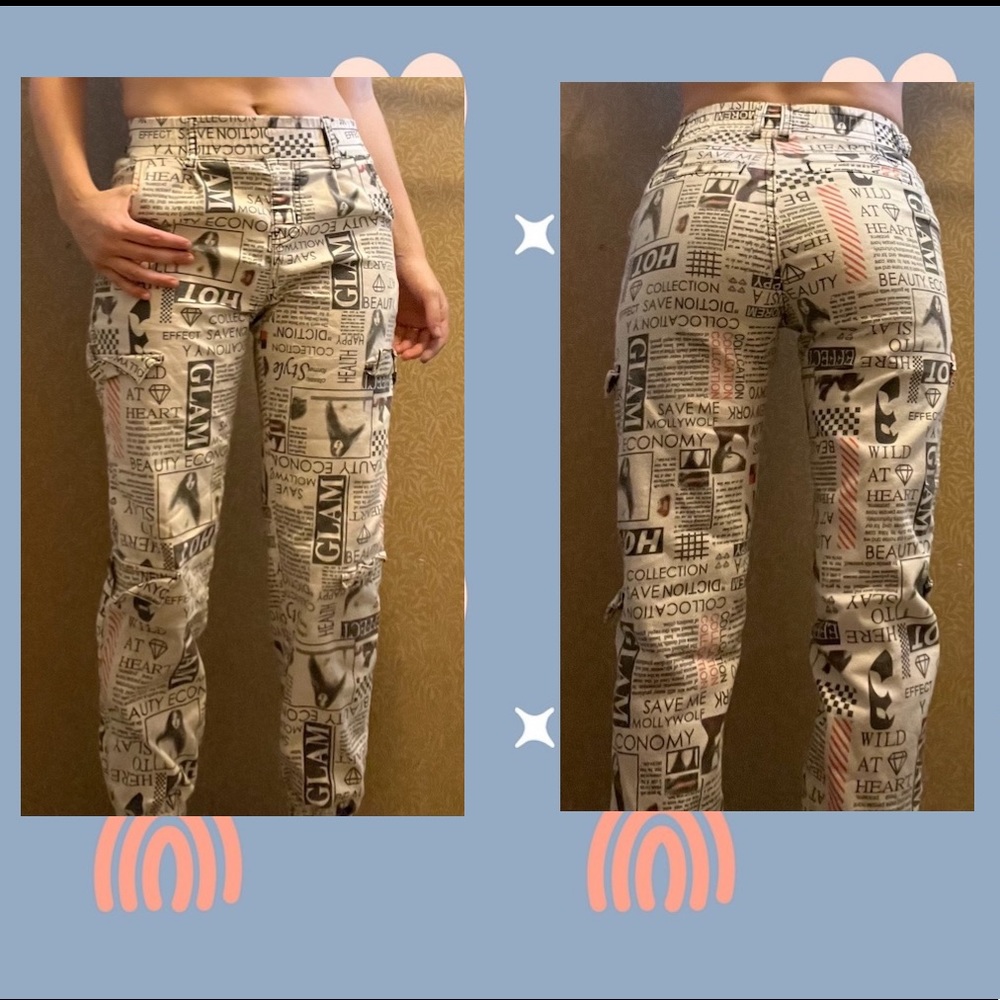 V. I. P “Save the Planet” Cargo Jeans size 1/2 juniors.